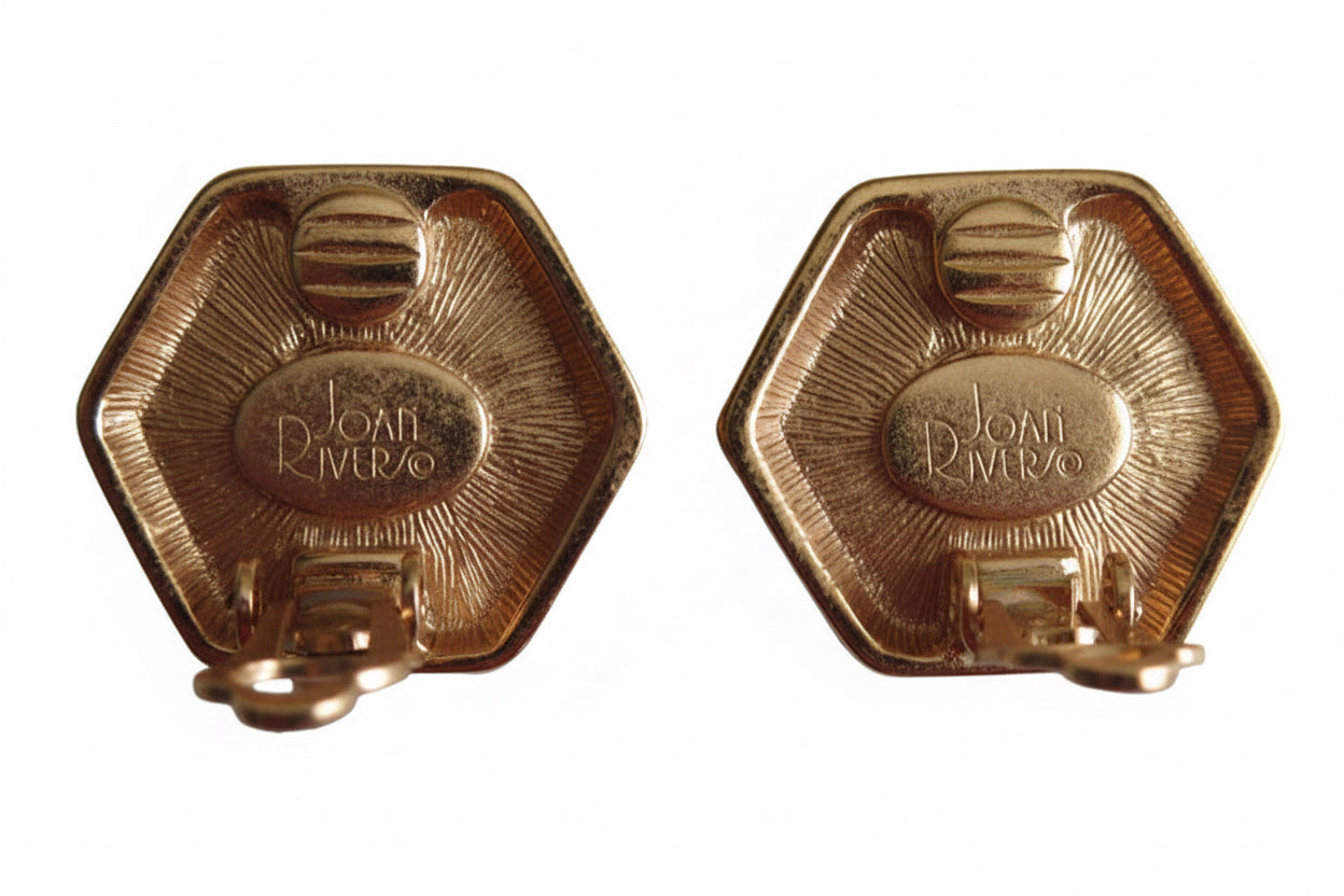 Joan Rivers Rose Gold Tone Faux Pearls Clip Earrings