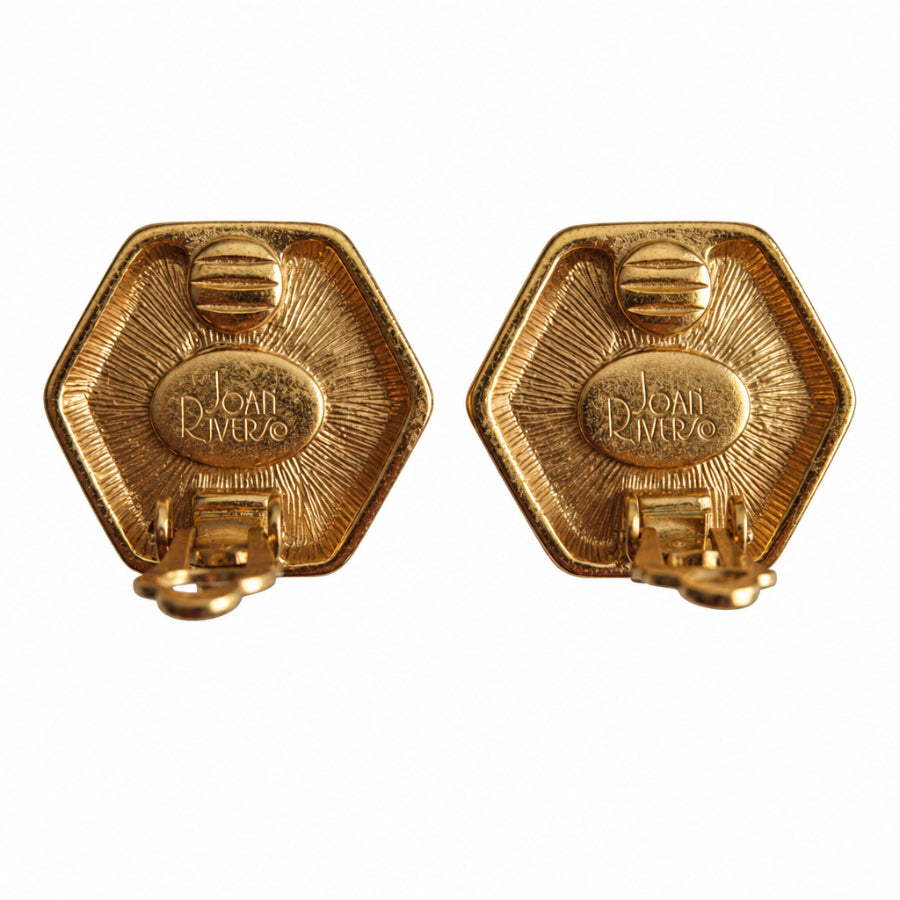 Joan Rivers Rose Gold Tone Faux Pearls Clip Earrings