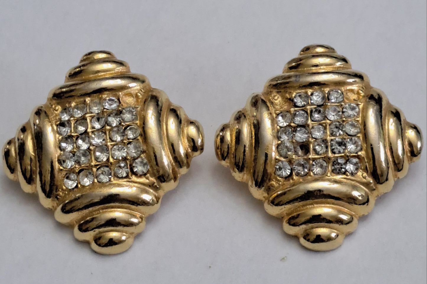 Miriam Haskell Gold Tone Clip Earrings