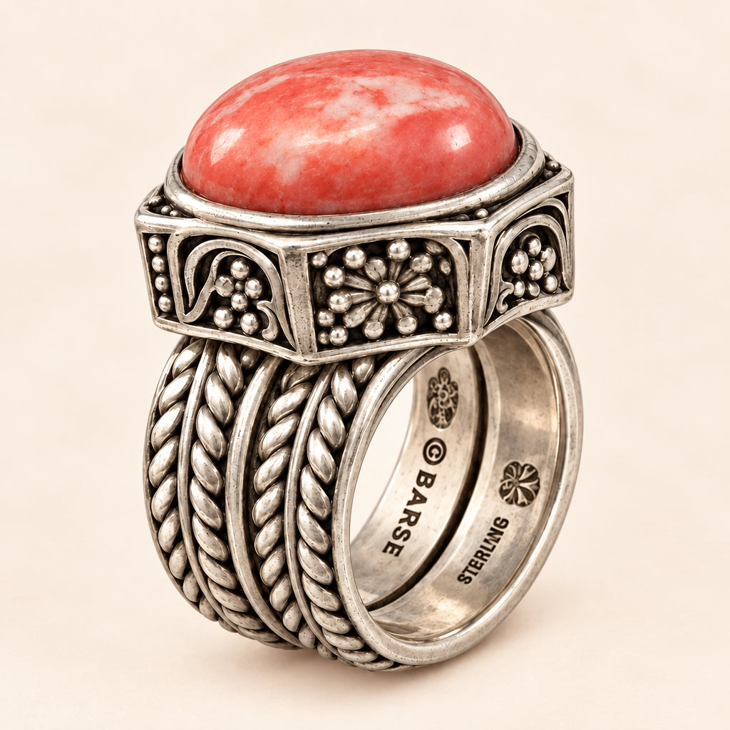 Interior view showing the Barse signature and ring setting details