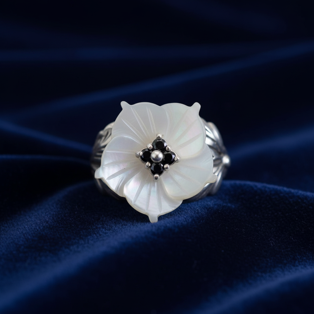 MOP Ring on Navy